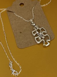 Silver Autism and hope awareness puzzle