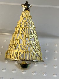 Gold toned Holiday Christmas tree brooch