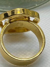 Gold Tone Abstract Geometric POLY stamped ring