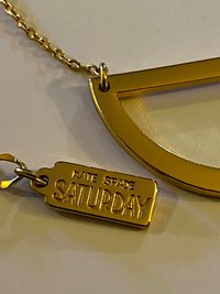 Vintage - Gold toned Saturday half-moon necklace