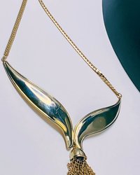 Vintage Gold Tone Mermaid Tail Choker by Avon