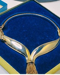 Vintage Gold Tone Mermaid Tail Choker by Avon