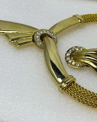 Vintage Gold Tone Mesh and Clip-on Earring set