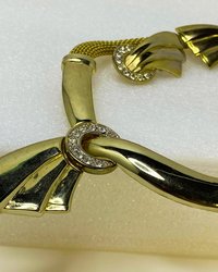 Vintage Gold Tone Mesh and Clip-on Earring set
