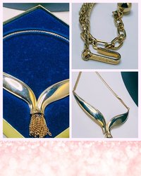 Vintage Gold Tone Mermaid Tail Choker by Avon