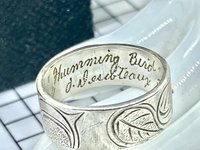 Vintage - Silver and 14K gold overlay "Humming Bird" ring by Joe Descoteaux