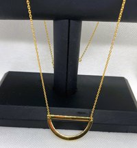 Vintage - Gold toned Saturday half-moon necklace