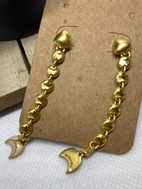 Vintage - Gold tone with white enamel trevally earrings