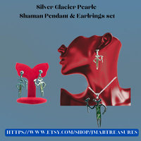 Silver Glacier Pearle Shaman Pendant and Matching Earrings
