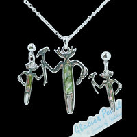 Silver Glacier Pearle Shaman Pendant and Matching Earrings