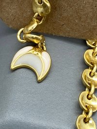 Vintage - Gold tone with white enamel trevally earrings