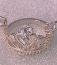 925 stamped Princess heart cubic zirconia ring