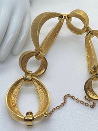 Vintage Gold Tone Signed Dorlan Chunky Oval Chain Link Bracelet