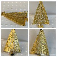 Gold toned Holiday Christmas tree brooch