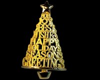 Gold toned Holiday Christmas tree brooch