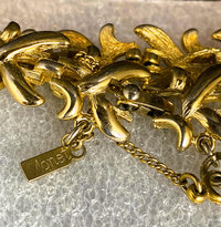 Vintage Signed Monet Gold Tone Metal Bracelet
