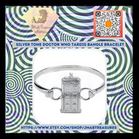 Silver D. Who - Tardis metal bracelet cuff