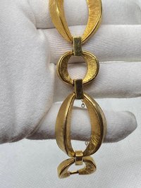 Vintage Gold Tone Signed Dorlan Chunky Oval Chain Link Bracelet
