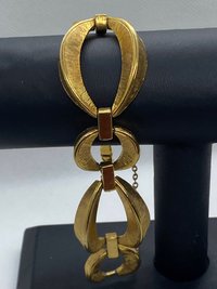 Vintage Gold Tone Signed Dorlan Chunky Oval Chain Link Bracelet