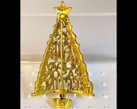 Gold toned Holiday Christmas tree brooch
