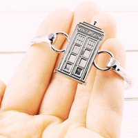 Silver D. Who - Tardis metal bracelet cuff