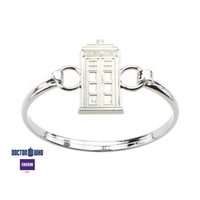 Silver D. Who - Tardis metal bracelet cuff