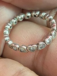 Silver Pandora 925 signed Heart 'Forever More'  band ring
