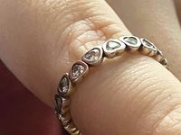 Silver Pandora 925 signed Heart 'Forever More'  band ring
