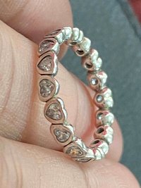 Silver Pandora 925 signed Heart 'Forever More'  band ring