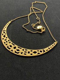 Stella and Dot Gold Tone Avalon Crescent Necklace