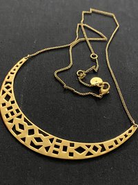 Stella and Dot Gold Tone Avalon Crescent Necklace