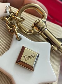 Vintage GUCCI Authentic Interlocking star form Key Keyholder Key Ring Bag Charm.