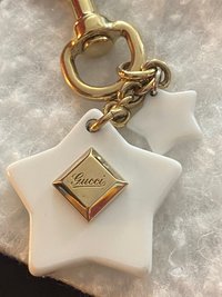 Vintage GUCCI Authentic Interlocking star form Key Keyholder Key Ring Bag Charm.