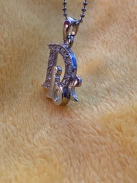 Christian Dior Vintage Dior Silver Logo Necklace