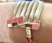 Vintage Napier Thick Silver multi strand Herringbone Bracelet