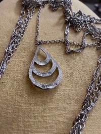 Silver Tone Vintage D'Orlan Multi Chain Statement Necklace