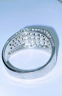 Large  Sparkly Zirconiums Pave on a silver band