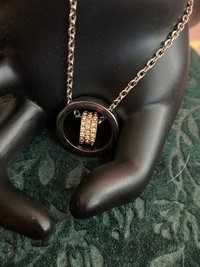 Armani Exchange signed  Double Rings Pendant and silver necklace