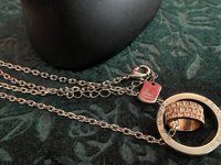 Armani Exchange signed  Double Rings Pendant and silver necklace
