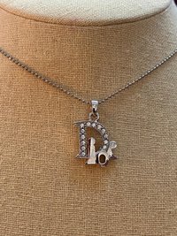 Christian Dior Vintage Dior Silver Logo Necklace