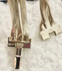 Vintage Napier Thick Silver multi strand Herringbone Bracelet