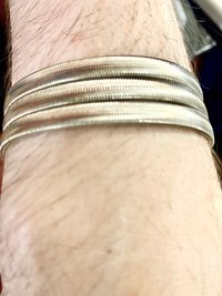 Vintage Napier Thick Silver multi strand Herringbone Bracelet