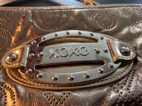 XOXO ICEFLOW Bronze Gold Logo Small Bag Handbag Purse
