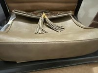 Aldo Taupe Spacious Handbag Purse with Faux Fur & Tassels