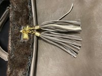 Aldo Taupe Spacious Handbag Purse with Faux Fur & Tassels