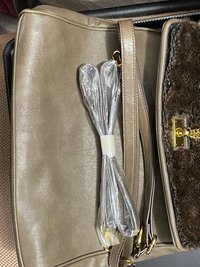 Aldo Taupe Spacious Handbag Purse with Faux Fur & Tassels