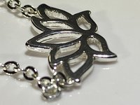 Silver tone Lotus pendant and necklace