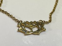 Gold tone Lotus pendant and necklace