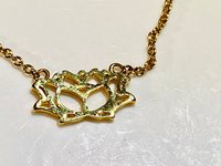 Gold tone Lotus pendant and necklace
