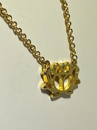 Gold tone Lotus pendant and necklace
